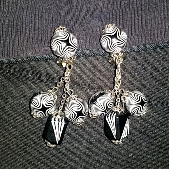 Kaleidoscope 1960's Earrings - Picture 1 of 9